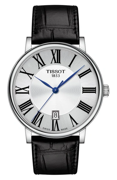 TISSOT T-CLASSIC CARSON LEATHER STRAP WATCH, 40MM,T1224101603300