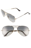 Ray Ban Standard Icons 58mm Mirrored Rainbow Aviator Sunglasses In Grey Gradient