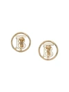 BURBERRY GOLD-PLATED MONOGRAM MOTIF EARRINGS