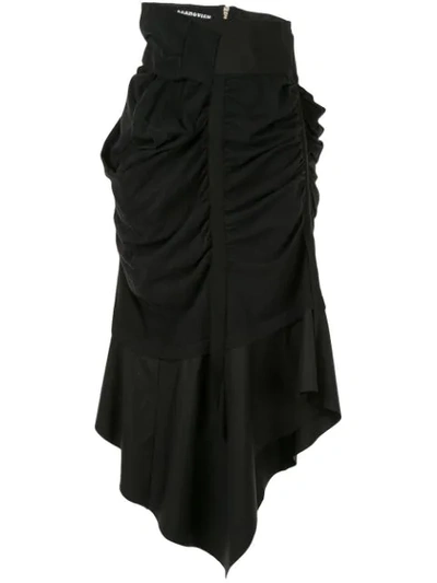 Aganovich Asymmetric Draped Skirt In Black