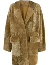 DROME TEXTURED SHEARLING COAT