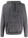Hydrogen Skull Embellished Hoodie In Grey