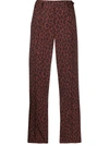 Apc Cropped Leopard Print Trousers In Red