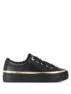 TOMMY HILFIGER METALLIC DETAIL LACE-UP SNEAKERS