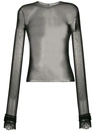 Philosophy Di Lorenzo Serafini Sheer Long-sleeved Top In Black
