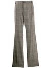 DOLCE & GABBANA FLARED CHECK-PRINT TAILORED TROUSERS