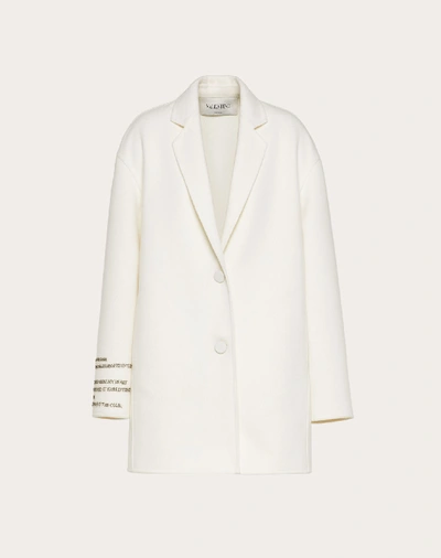 Valentino Compact Drap With Poetry Coat In Cream Color