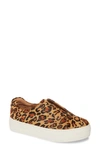 Jslides Heidi Platform Slip-on Sneaker In Tan Leopard Leather