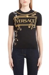 VERSACE SAFETY PIN GRAPHIC TEE,A84739A232123