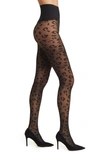Commando Leopard-pattern Sheer Tights In Black
