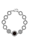 LAGOS MAYA ONYX & DIAMOND CIRCLE LINK BRACELET,05-81351-OX6