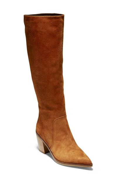 Cole Haan Willa Knee High Boot In British Tan Suede