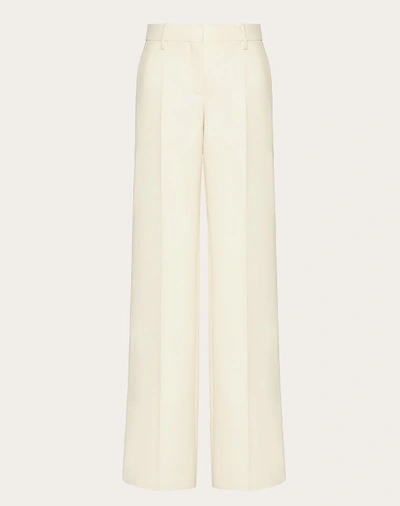 Valentino Light Double Diagonal Trousers In White