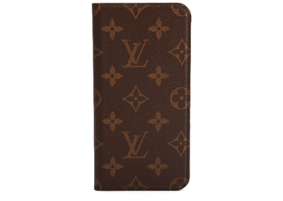 Pre-owned Louis Vuitton Folio Case Iphone 6 Plus Monogram In Brown