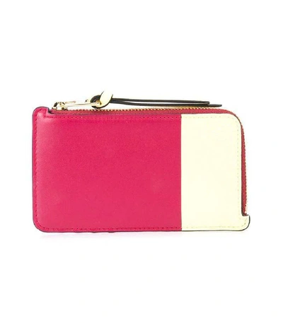Loewe Leather Color Block Zip-around Wallet In Pink