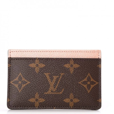 Pre-owned Louis Vuitton Card Holder Monogram Rose Nacre
