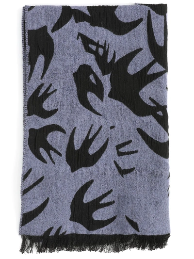Mcq By Alexander Mcqueen Swallow Swarm Scarf In Lilac/black