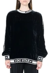 DOLCE & GABBANA BLACK AND WHITE DG STAR SWEATER IN MIXED SILK,11073044