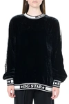 Dolce & Gabbana Black And White Dg Star Sweater In Mixed Silk In Black