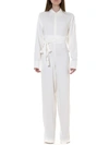 DSQUARED2 WHITE VISCOSE FLARED JUMPSUIT,11073031