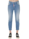 Dsquared2 Cropped Logo-patch Denim Jeans In Denim