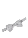 ERMENEGILDO ZEGNA GREY SILK SATIN BOW TIE