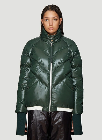 Moncler Padded Down Jacket In Green