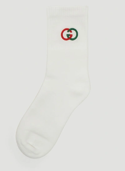 Gucci Interlocking G Socks In White