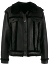 SANDRO BUTTONED SHEARLING JACKET