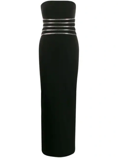 Alexander Wang Strapless Zip-detailed Cotton-blend Crepe Gown In Black