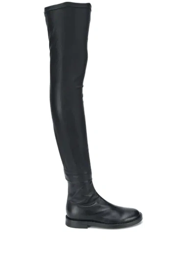 Ann Demeulemeester Over The Knee Boots In Black