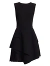 OSCAR DE LA RENTA Sleeveless Asymmetric Mini A-Line Dress