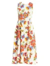 CAROLINA HERRERA Sleeveless Floral A-Line Dress