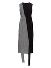 AKRIS WOMEN'S STRIPE ASYMMETRIC PATCHWORK STRIPE SILK SHEATH DRESS,0400011257461