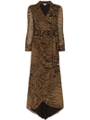 GANNI TIGER PRINT WRAP DRESS