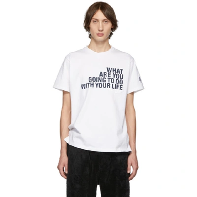 Engineered Garments White Text T-shirt In Rp001awhite