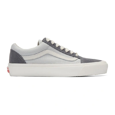 Vans Og Old Skool Lx Leather-trimmed Suede And Canvas Sneakers In Grey