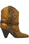 ISABEL MARANT DEANE SNAKE-EFFECT LEATHER ANKLE BOOTS