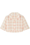 ALICE MCCALL PINK MOON CROPPED GINGHAM COTTON-BLEND SHIRT
