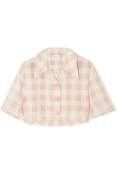 Alice Mccall Pink Moon Cropped Gingham Cotton-blend Shirt
