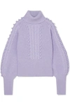 TEMPERLEY LONDON CHRISSIE CABLE-KNIT MERINO WOOL TURTLENECK SWEATER