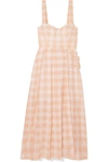 ALICE MCCALL PINK MOON BUCKLED GINGHAM COTTON-BLEND MIDI DRESS