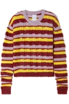 ASHISH METALLIC STRIPED CABLE-KNIT MOHAIR-BLEND jumper