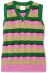 ASHISH METALLIC STRIPED CABLE-KNIT VEST