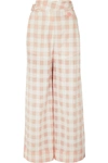 ALICE MCCALL PINK MOON GINGHAM COTTON-BLEND WIDE-LEG PANTS
