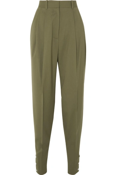 Altuzarra Atomica Pleated Wool-blend Tapered Pants In Gray