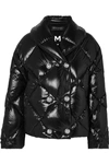 BALMAIN BUTTON-EMBELLISHED QUILTED SHELL DOWN JACKET