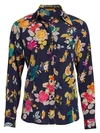 ETRO Exotic Floral Stretch-Silk Shirt