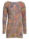 ETRO WOMEN'S PAISLEY CABLE-KNIT TUNIC SWEATER,0400011636080