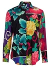 ETRO WOMEN'S JAPANESE FLORAL STRETCH-SILK TUNIC BLOUSE,0400011636739